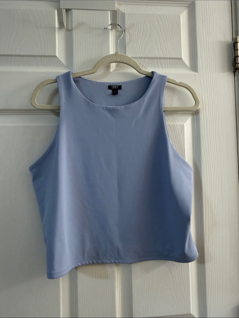 Express Pale Blue Cropped Tank Top - Express